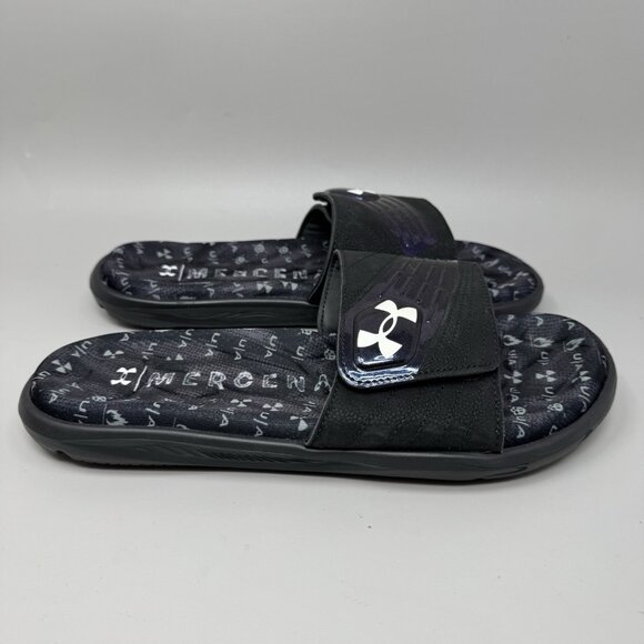 Under Armour Sandals Mens Size 10 Mercenary Casual Slip On Slide  Black - Picture 1 of 7